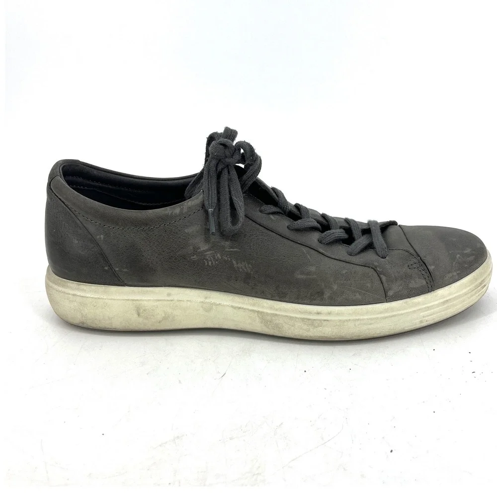 ECCO Men's Grey Leather‎ Lace Up Low Top Sneakers Size 10 10.5 US EU44